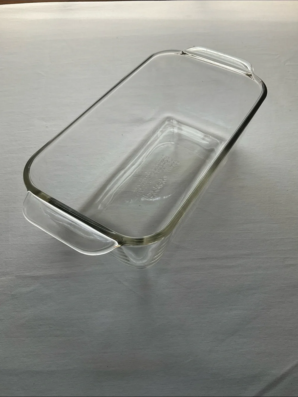Vintage Pyrex Clear Glass Loaf Pan with Embossed Logo model 213